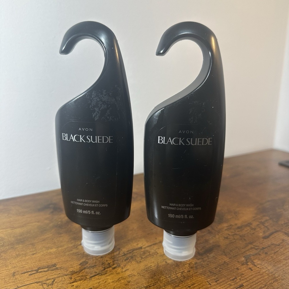 Lot of 2 - Avon BLACK SUEDE Mens Perfumed Hair & Body Wash 5oz New sealed